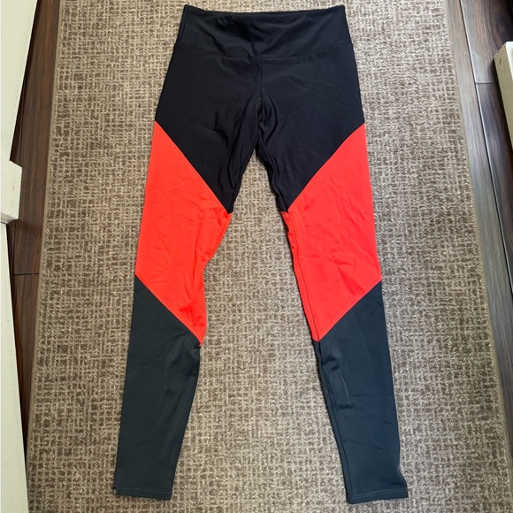 Onzie small/medium orange and dark navy leggings - Picture 1 of 4